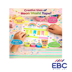 Vibrant Neon Washi Tape Set - 6 Rolls (5m x 15mm)